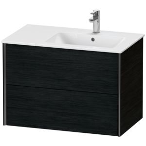 Duravit XViu vanity unit XV41590B216 81x48x56cm, 2 drawers, basin on the right, matt black, Eiche schwarz