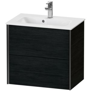 Duravit XViu Waschtisch-Unterschrank XV41780B216 61 x 56 x 39 cm, Eiche schwarz, 2 Schubkästen, wandhängend, schwarz matt