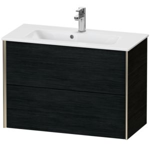 Duravit XViu Waschtisch-Unterschrank XV41790B116 81 x 56 x 39 cm, Eiche schwarz, 2 Schubkästen, wandhängend, champagner matt