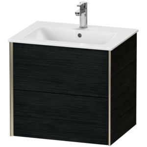 Duravit XViu meuble sous-vasque XV41250B116 61 x 56 x 48 cm, Eiche schwarz , 2 tiroirs, suspendu, champagne mat