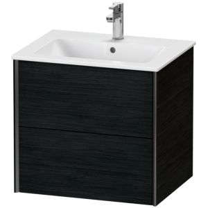 Duravit XViu vanity unit XV41250B216 61 x 56 x 48 cm, Eiche schwarz , 2 drawers, wall-hung, matt black