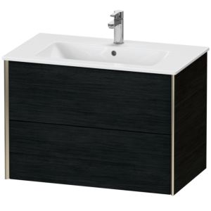 Duravit XViu Waschtisch-Unterschrank XV41260B116 81 x 56 x 48 cm, Eiche schwarz, 2 Schubkästen, wandhängend, champagner matt