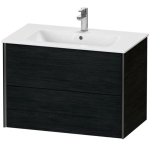 Duravit XViu Waschtisch-Unterschrank XV41260B216 81 x 56 x 48 cm, Eiche schwarz, 2 Schubkästen, wandhängend, schwarz matt