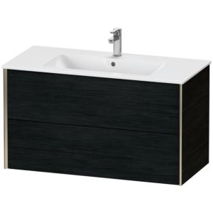 Duravit XViu Waschtisch-Unterschrank XV41270B116 101 x 56 x 48 cm, Eiche schwarz, 2 Schubkästen, wandhängend, champagner matt