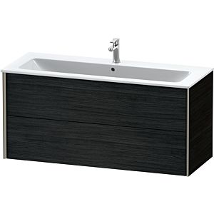 Duravit XViu Waschtisch-Unterschrank XV41280B116 121 x 56 x 48 cm, Eiche schwarz, 2 Schubkästen, wandhängend, champagner matt