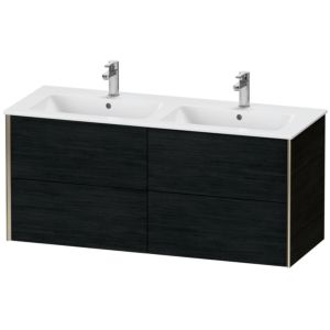 Duravit XViu Waschtisch-Unterschrank XV41290B116 128x48x56cm, 4 Schubkästen, wandhängend, champagner matt, Eiche schwarz