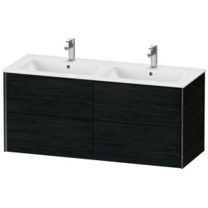 Duravit XViu Waschtisch-Unterschrank XV41290B216 128x48x56cm, 4 Schubkästen, wandhängend, schwarz matt, Eiche schwarz