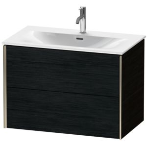 Duravit XViu meuble sous-vasque XV41340B116 81 x 55,7 x 48 cm, Eiche schwarz , 2 tiroirs, champagne mat