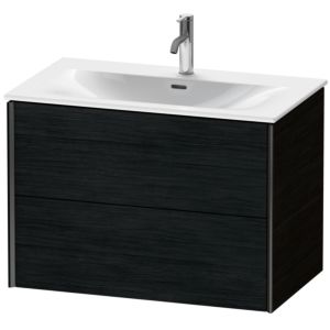 Duravit XViu meuble sous-vasque XV41340B216 81 x 55,7 x 48 cm, Eiche schwarz , 2 tiroirs, noir mat