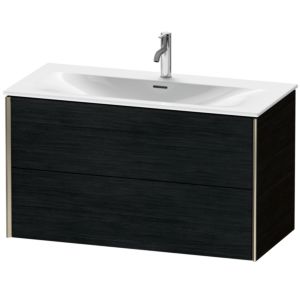 Duravit XViu meuble sous-vasque XV41350B116 101 x 55,7 x 48 cm, Eiche schwarz , 2 tiroirs, champagne mat
