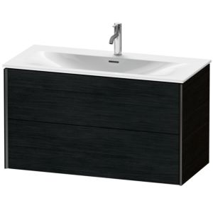 Duravit XViu Waschtisch-Unterschrank XV41350B216 101 x 55,7 x 48 cm, Eiche schwarz, 2 Schubkästen, schwarz matt
