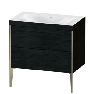 Duravit XViu meuble sous-vasque XV4710NB116C 80x48cm, 2 coulissants, sans trou pour robinet, champagne mat, Cadres C, Eiche schwarz