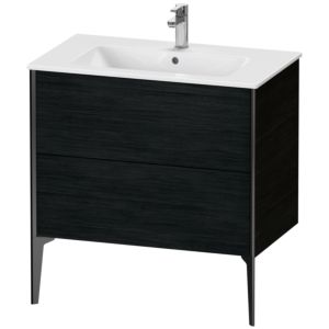 Duravit XViu Waschtisch-Unterschrank XV44820B216 81 x 59,4 x 48 cm, Eiche schwarz, 2 Auszüge, stehend, schwarz matt