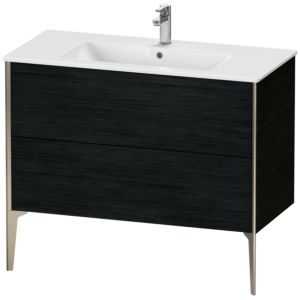 Duravit XViu Waschtisch-Unterschrank XV44830B116 101 x 59,4 x 48 cm, Eiche schwarz, 2 Auszüge, stehend, champagner matt