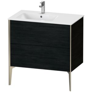 Duravit XViu Waschtisch-Unterschrank XV44860B116 81x48x59,4cm, 2 Auszüge, Becken links, champagner matt, Eiche schwarz