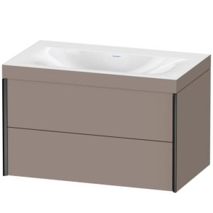 Duravit XViu vanity unit XV4615NB243C 80x48cm, 2 drawers, without tap hole, matt black, Rahmen C, matt basalt