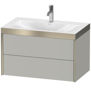 XViu Duravit vasque XV4615OB107P 80x48cm, 2 tiroirs, 2000 , champagne mat, Cadres P, gris béton mat