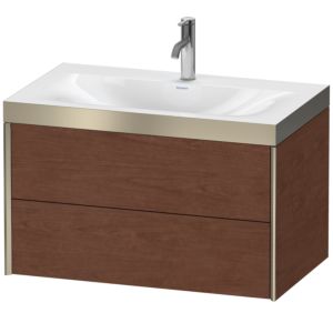 XViu Duravit vasque XV4615OB113P 80x48cm, 2 tiroirs, 2000 , champagne mat, Cadres P, noyer américain