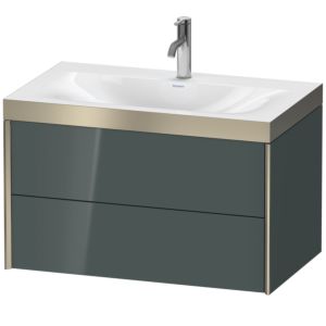 XViu Duravit vasque XV4615OB138P 80x48cm, 2 tiroirs, 2000 , champagne mat, Cadres P, gris dolomiti brillant