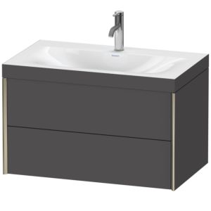XViu Duravit vasque XV4615OB149C 80x48cm, 2 tiroirs, 2000 , champagne mat, Cadres C, graphite mat