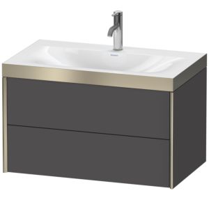 XViu Duravit vasque XV4615OB149P 80x48cm, 2 tiroirs, 2000 , champagne mat, Cadres P, graphite mat
