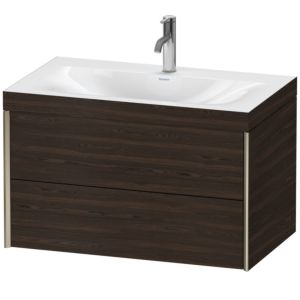 XViu Duravit vasque XV4615OB169C 80x48cm, 2 tiroirs, 2000 , champagne mat, Cadres C, noyer brossé