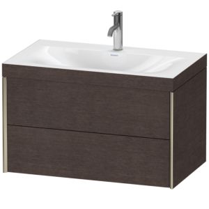 XViu Duravit vasque XV4615OB172C 80x48cm, 2 tiroirs, 2000 , champagne mat, Cadres C, chêne foncé brossé