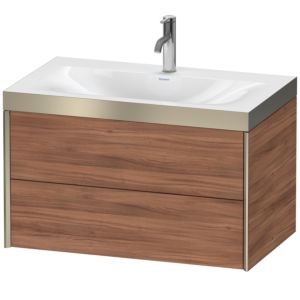 XViu Duravit vasque XV4615OB179P 80x48cm, 2 tiroirs, 2000 , champagne mat, Cadres P, noyer naturel