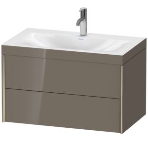 XViu Duravit vasque XV4615OB189C 80x48cm, 2 tiroirs, 2000 , champagne mat, Cadres C, gris flanelle brillant