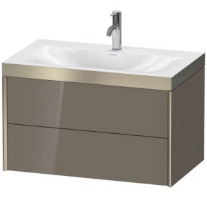XViu Duravit vasque XV4615OB189P 80x48cm, 2 tiroirs, 2000 , champagne mat, Cadres P, gris flanelle brillant