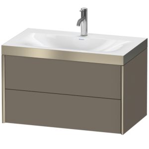 XViu Duravit vasque XV4615OB190P 80x48cm, 2 tiroirs, 2000 , champagne mat, Cadres P, flanelle gris soie mat