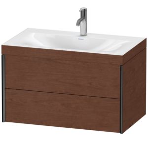 XViu Duravit vasque XV4615OB213C 80x48cm, 2 tiroirs, 2000 , noir mat, Cadres C, noyer américain