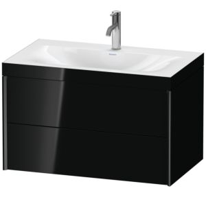 XViu Duravit vasque XV4615OB240C 80x48cm, 2 tiroirs, 2000 , noir mat, Cadres C, noir brillant