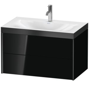 XViu Duravit vasque XV4615OB240P 80x48cm, 2 tiroirs, 2000 , noir mat, Cadres P, noir brillant
