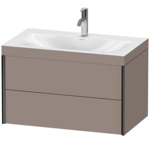 XViu Duravit vasque XV4615OB243C 80x48cm, 2 tiroirs, 2000 , noir mat, Cadres C, basalte mat
