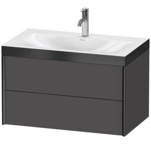 XViu Duravit vasque XV4615OB249P 80x48cm, 2 tiroirs, 2000 , noir mat, Cadres P, graphite mat