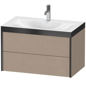 XViu Duravit vasque XV4615OB275P 80x48cm, 2 tiroirs, 2000 , noir mat, Cadres P, lin