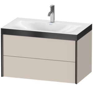 XViu Duravit vasque XV4615OB291P 80x48cm, 2 tiroirs, 2000 , noir mat, Cadres P, taupe mat