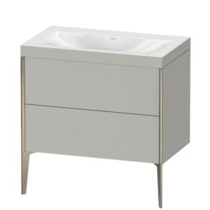 Duravit XViu Waschtisch-Unterschrank XV4710NB107C 80x48cm, 2 Auszüge, ohne Hahnloch, champagner matt, Rahmen C, betongrau matt