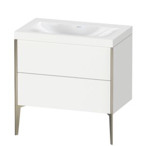 Duravit XViu vanity unit XV4710NB118C 80x48cm, 2 pull-outs, without tap hole, matt champagne, Rahmen C, matt white