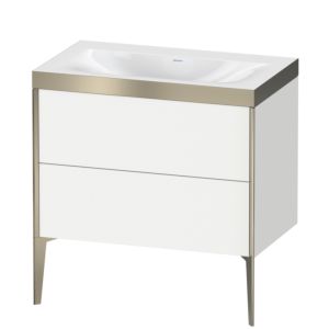 Duravit XViu Waschtisch-Unterschrank XV4710NB118P 80x48cm, 2 Auszüge, ohne Hahnloch, champagner matt, Rahmen P, weiß matt