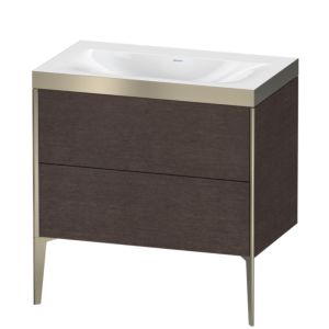 Duravit XViu Waschtisch-Unterschrank XV4710NB172P 80x48cm, 2 Auszüge, ohne Hahnloch, champagner matt, Rahmen P, eiche dunkel gebürstet