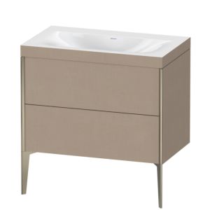 Duravit XViu Waschtisch-Unterschrank XV4710NB175C 80x48cm, 2 Auszüge, ohne Hahnloch, champagner matt, Rahmen C, leinen