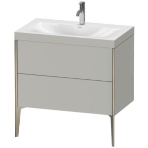 Duravit XViu Waschtisch-Unterschrank XV4710OB107C 80x48cm, 2 Auszüge, 1 Hahnloch, champagner matt, Rahmen C, betongrau matt