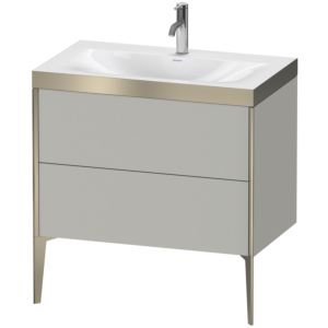 Duravit XViu Table de toilette XV4710OB107P 80x48cm, 2 2000 - out, Match2 trou de coulée, champagne mat, Cadres P, gris béton mat