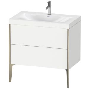 Duravit XViu Waschtisch-Unterschrank XV4710OB118C 80x48cm, 2 Auszüge, 1 Hahnloch, champagner matt, Rahmen C, weiß matt