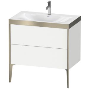 Duravit XViu Waschtisch-Unterschrank XV4710OB118P 80x48cm, 2 Auszüge, 1 Hahnloch, champagner matt, Rahmen P, weiß matt