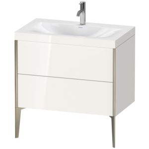 Duravit XViu Table de toilette XV4710OB122C 80x48cm, 2 2000 - out, match3 trou de coulée, champagne mat, Cadres C, blanc haute brillance
