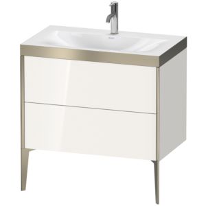 Duravit XViu Table de toilette XV4710OB122P 80x48cm, 2 2000 - out, match3 trou de coulée, champagne mat, Cadres P, blanc haute brillance