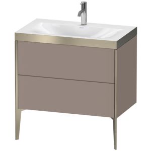 Duravit XViu Waschtisch-Unterschrank XV4710OB143P 80x48cm, 2 Auszüge, 1 Hahnloch, champagner matt, Rahmen P, basalt matt